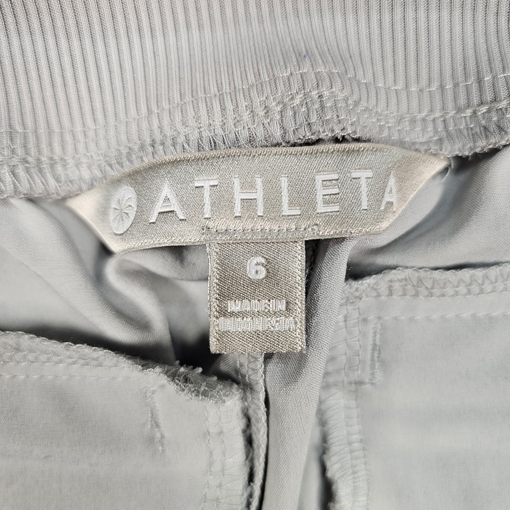 Athleta Women's Pants Size 6 Gray Stretch Pull On Zip‎ Pocket Ankle Slit - Picture 3 of 11